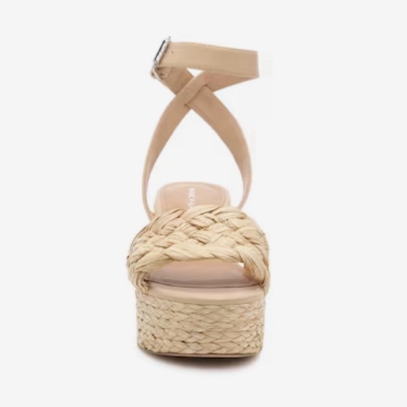 Nwot New Marc Fisher Steel Sandal BOHO Jute and Raffia Block Heel Platform - Picture 4 of 13